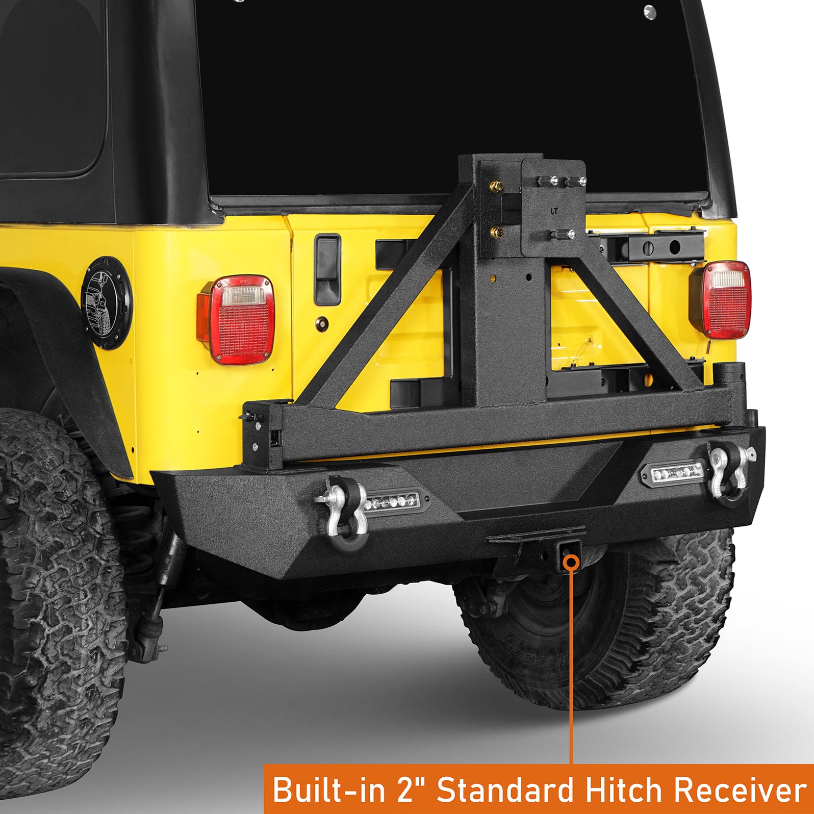 Rear Bumper w/Tire Carrier for 1987-2006 Jeep Wrangler TJ - u-Box Offroad