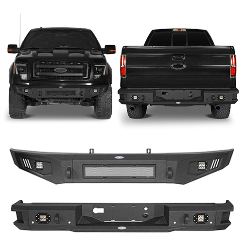 Ford F-150 Full Width Front Bumper & Rear Bumper for 2009-2014 Ford F ...