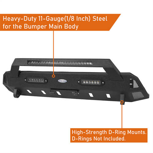 Tacoma Front & Rear Bumpers Combo for 2016-2023 Toyota Tacoma 3rd Gen - u-Box Offroad BXG.4203+4200 13