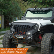 Front Bumper w/Grille Guard & Winch plate for 2007-2018 Jeep Wrangler ...