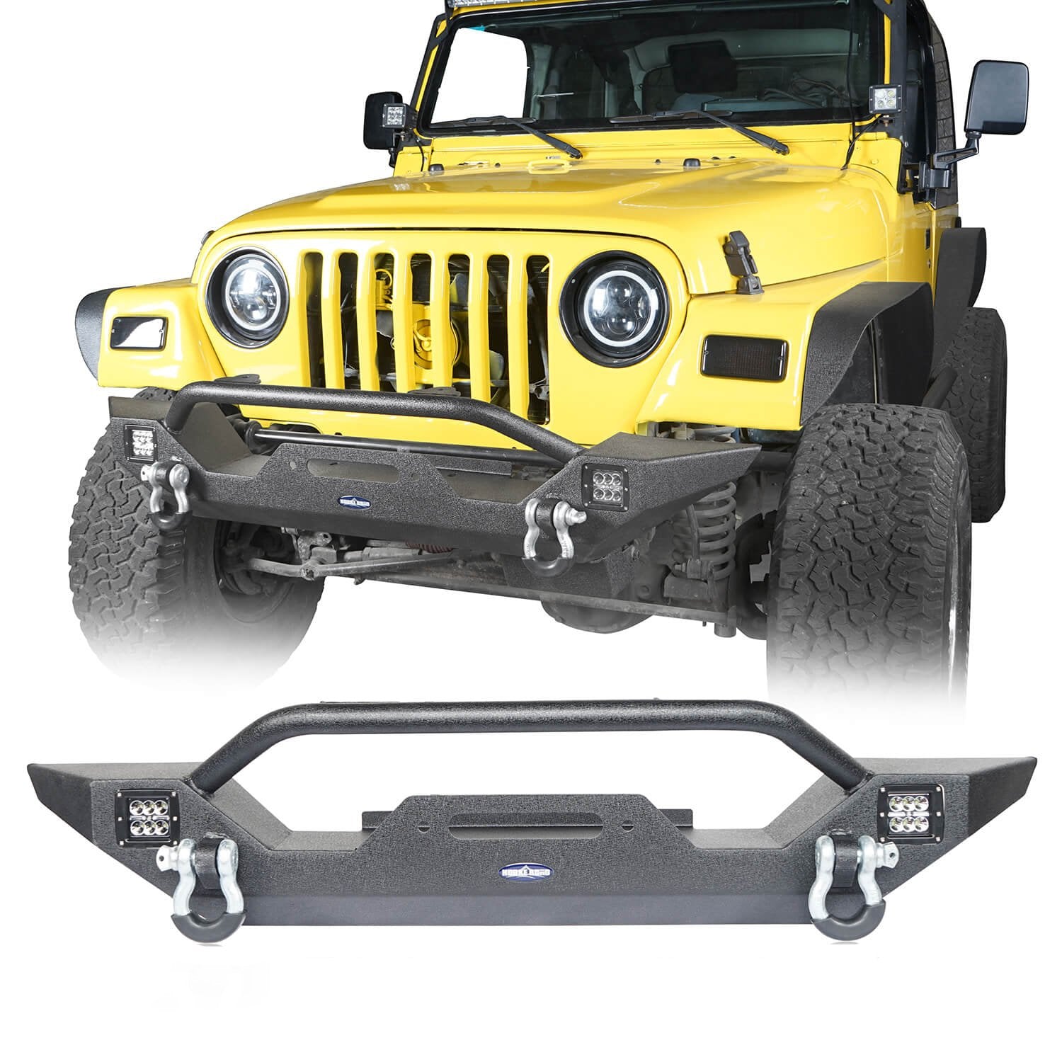 Different Trail Front Bumper w/ Winch Plate for Jeep Wrangler TJ YJ ...