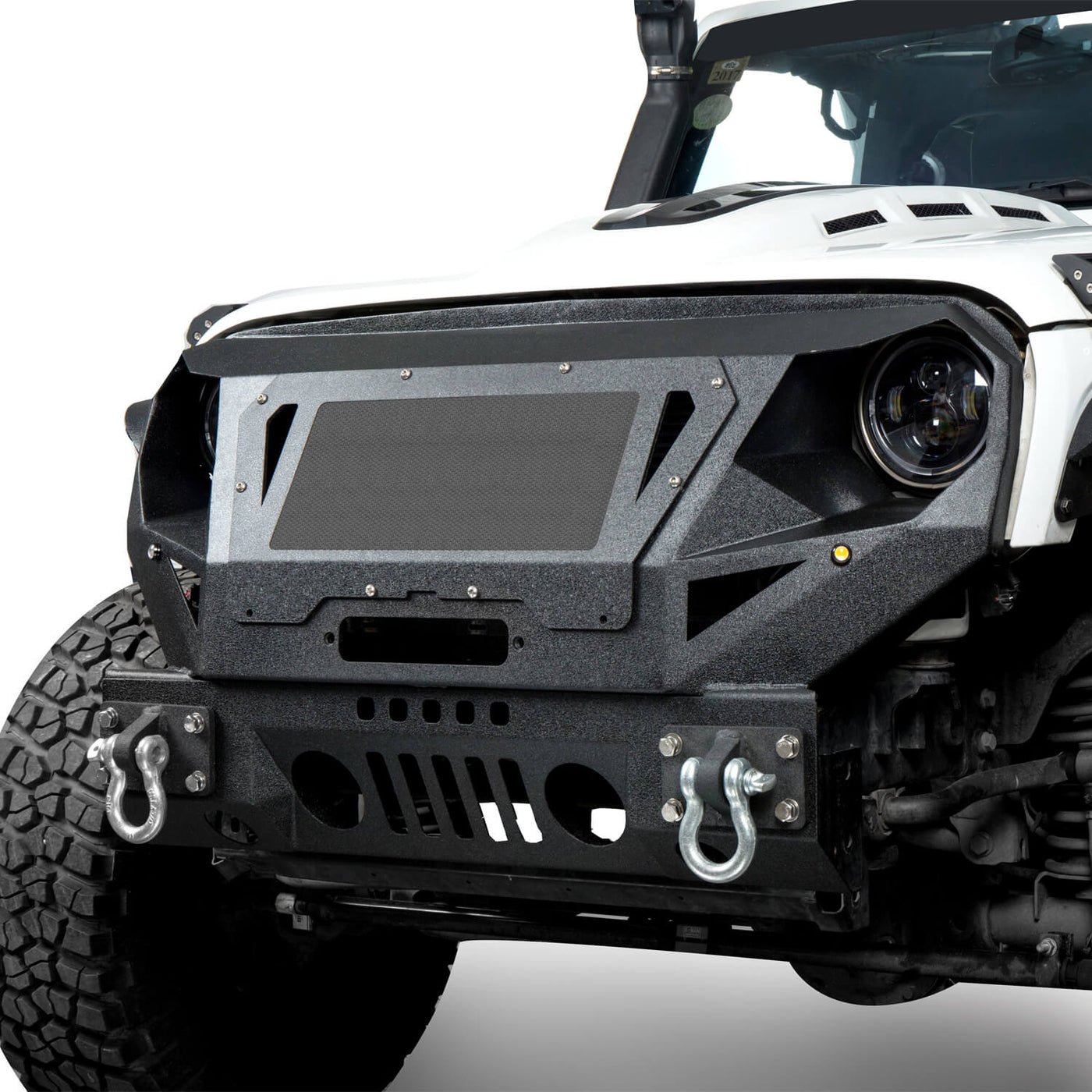 Front Bumper with Grill Guard and Winch Plate for Jeep Wrangler JK 2007 ...