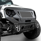 Front Bumper with Grill Guard and Winch Plate for Jeep Wrangler JK 2007 ...