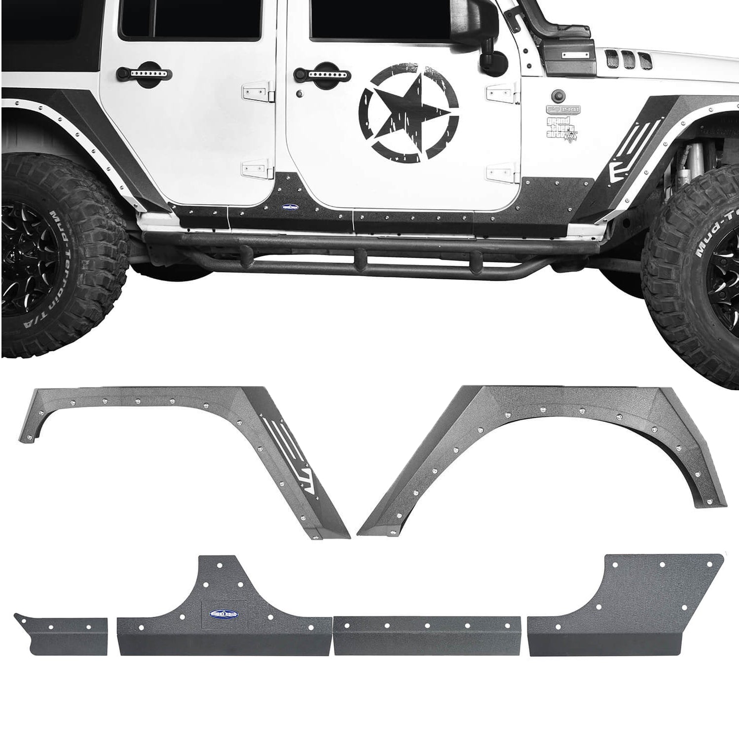 Jeep Jk Armour Fender Flares And Body Armor Cladding For 2007 2018 Jeep Wrangler Jk U Box Offroad 0109