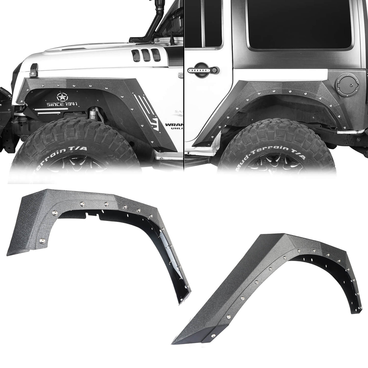 Jeep JK Armour Fender Flares / Inner Fender Liners for 2007-2018 Jeep ...