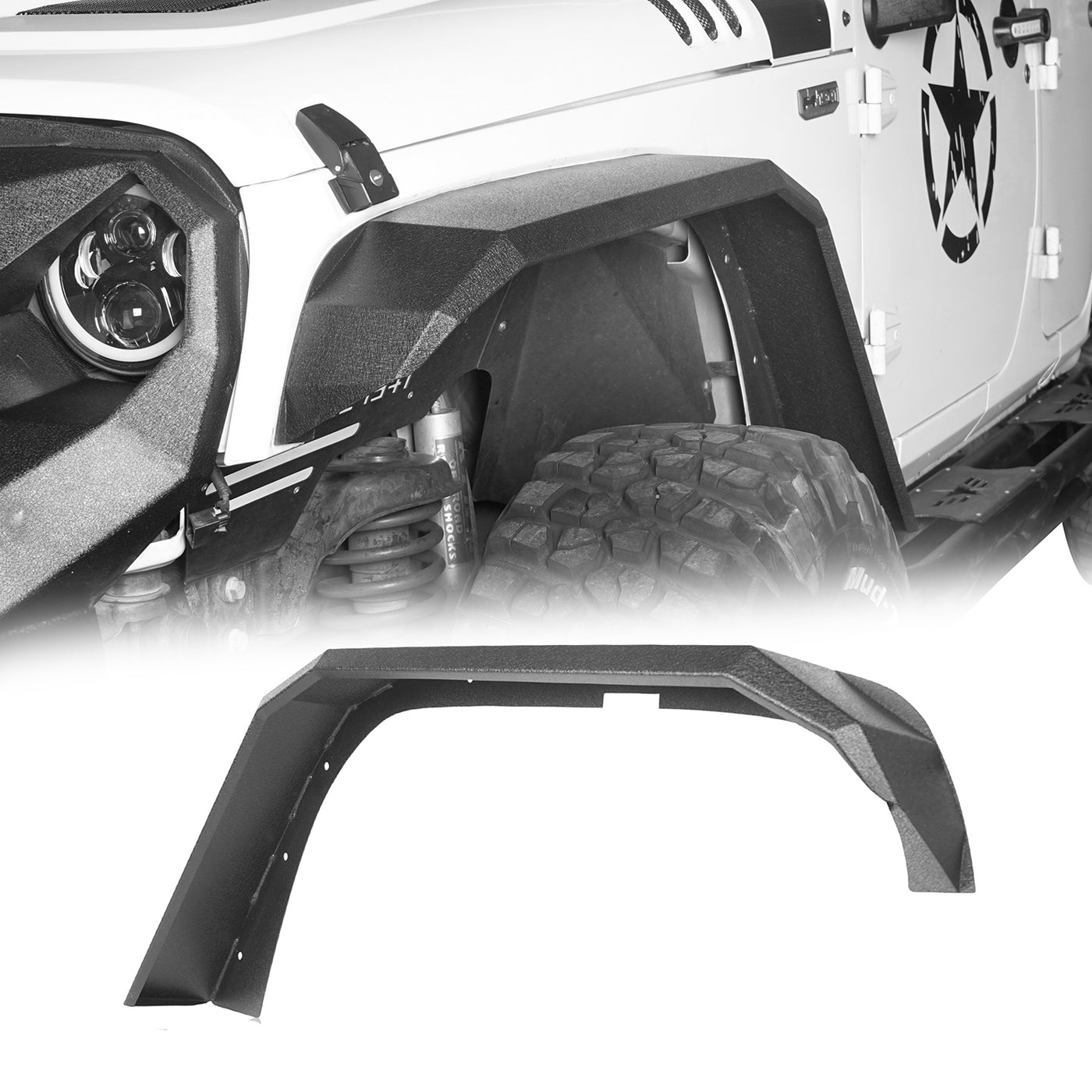 Jeep JK Fender Flares / Front Inner Fender Liners / Rear Inner Fender ...