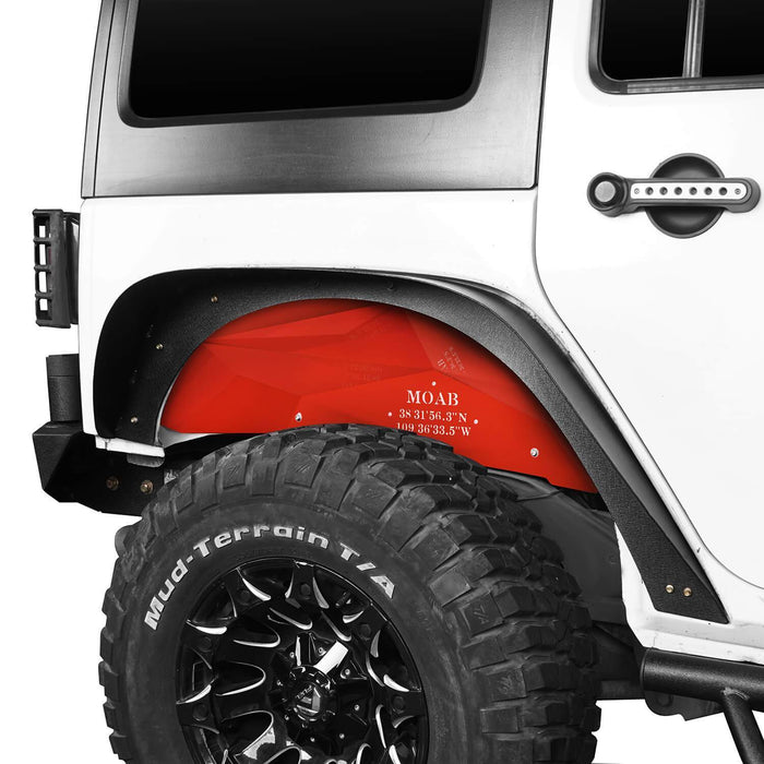 Vivid Red Rear Inner Fender Liners(07-18 Jeep Wrangler JK) - u-Box