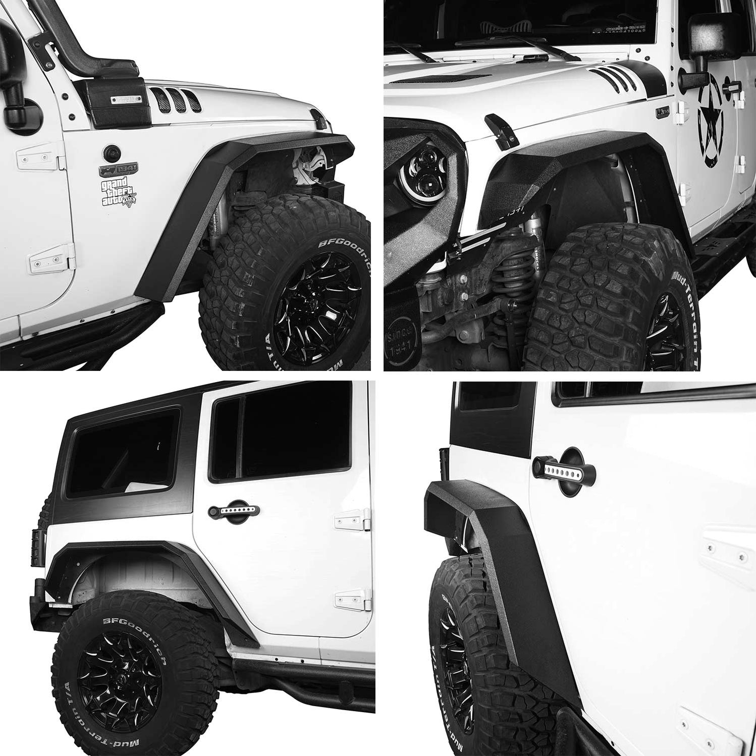 Jeep JK Tube Fenders Jeep JK Flat Fender Flares for 20072018 Jeep