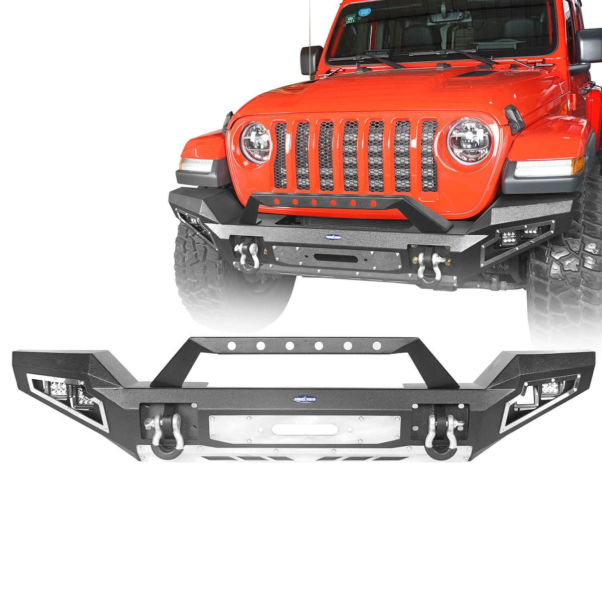 Jeep JL Full Width Front Bumper w/Winch Plate for 2018-2024 Jeep Wrangler  JL - u-Box Offroad
