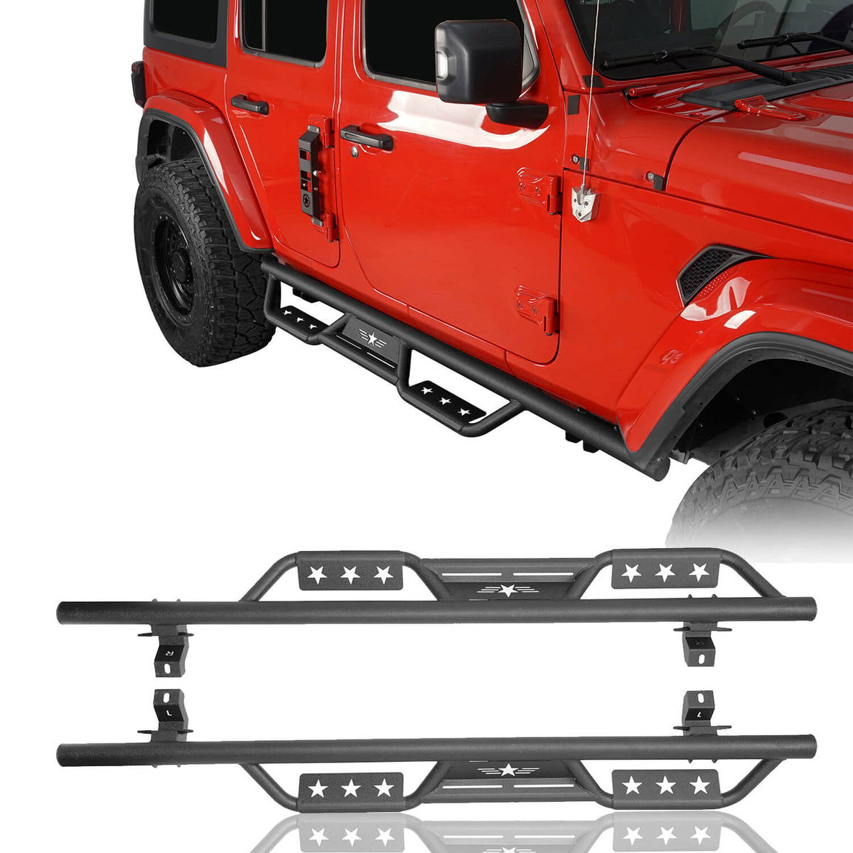 Jeep JL Side Steps Running Boards Nerf Bars for 2018-2024 Jeep Wrangler ...