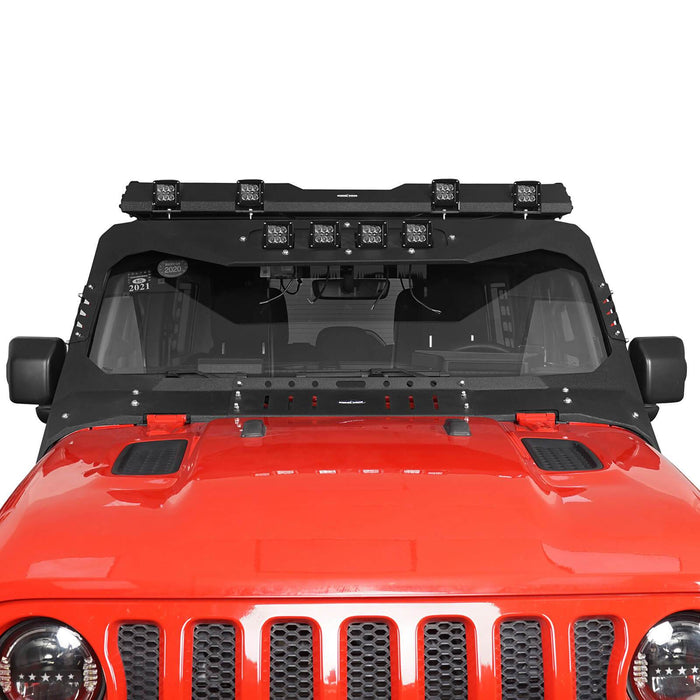 Mad Max Front Bumper w/Wings & Windshield Frame Cover(18-24 Jeep Wrangler JL & Gladiator JT(Excluding Mojave)) - u-Box