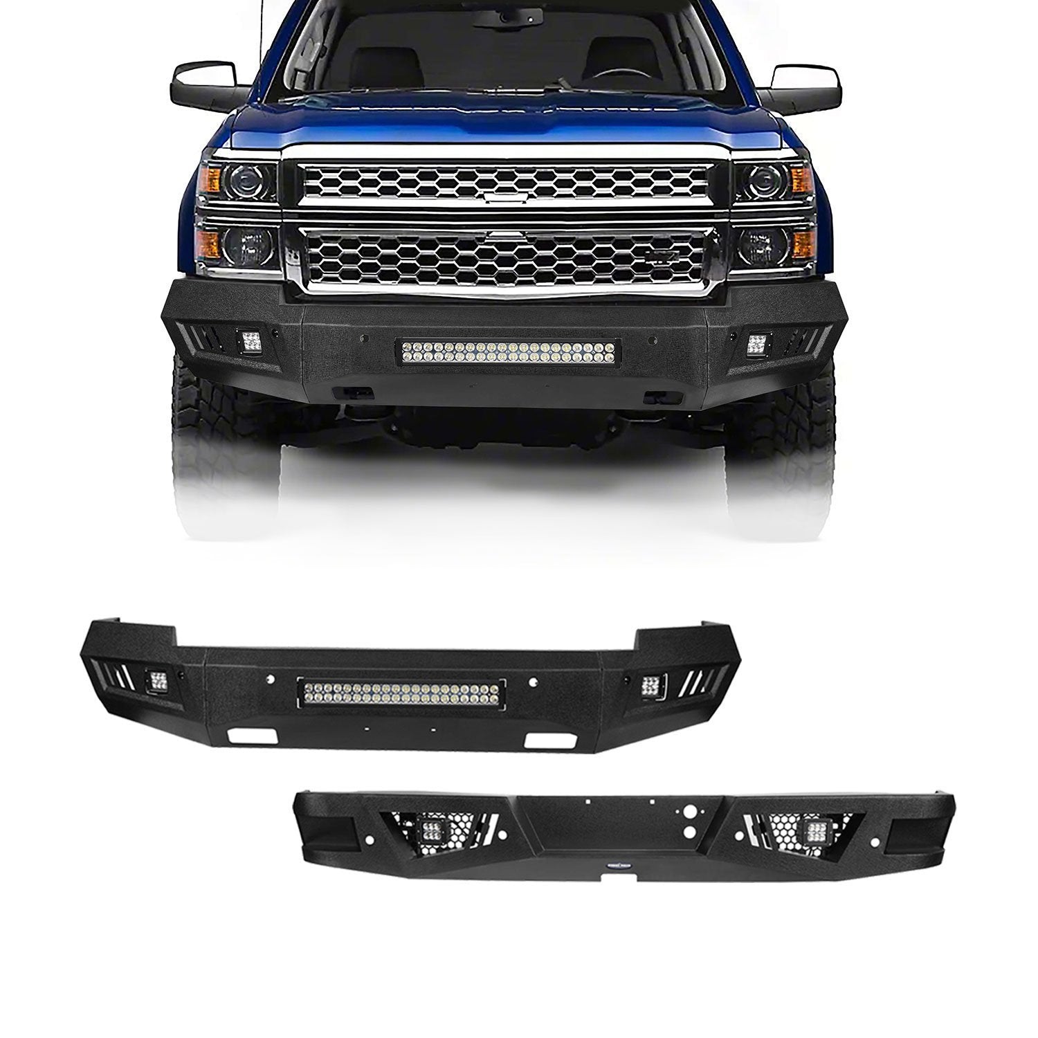 Chevrolet Front Bumper & Rear Bumper Combo(14-15 Chevy Silverado 1500) -  u-Box