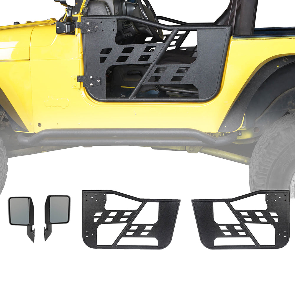 Rock Crawler Tubular Door Guards w/Side Mirrors(97-06 Jeep Wrangler TJ) - u-Box